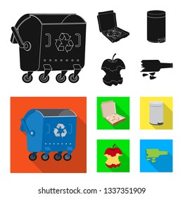 Isolated object of dump  and sort icon. Collection of dump  and junk vector icon for stock.