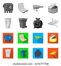 Isolated object of dump  and sort icon. Collection of dump  and junk stock vector illustration.