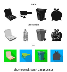 Isolated object of dump  and sort icon. Set of dump  and junk stock vector illustration.