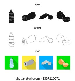 Isolated object of dump  and sort icon. Set of dump  and junk stock symbol for web.