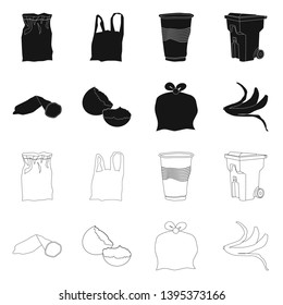 Isolated object of dump  and sort icon. Set of dump  and junk stock vector illustration.