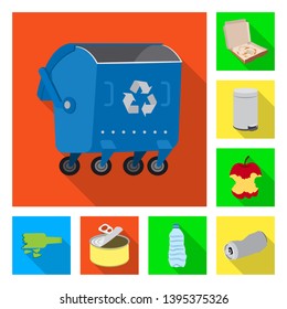 Isolated object of dump  and sort icon. Set of dump  and junk stock vector illustration.