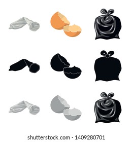 Isolated object of dump  and sort icon. Collection of dump  and junk stock symbol for web.