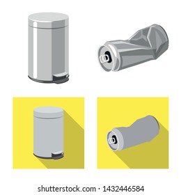 Isolated object of dump and sort icon. Set of dump and junk vector icon for stock.