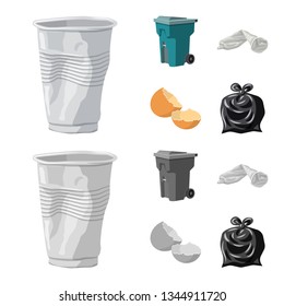 Isolated object of dump  and sort logo. Collection of dump  and junk vector icon for stock.