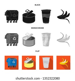 Isolated object of dump  and sort logo. Collection of dump  and junk vector icon for stock.