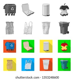 Isolated object of dump  and sort logo. Collection of dump  and junk vector icon for stock.