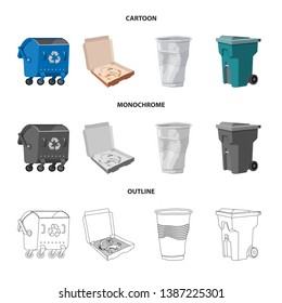 Isolated object of dump  and sort logo. Collection of dump  and junk stock vector illustration.