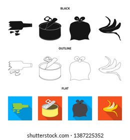 Isolated object of dump  and sort logo. Set of dump  and junk vector icon for stock.