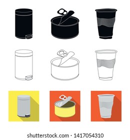 Isolated object of dump  and sort logo. Collection of dump  and junk stock vector illustration.