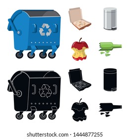 Isolated object of dump and sort logo. Set of dump and junk vector icon for stock.