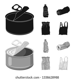 Isolated object of dump  and sort sign. Collection of dump  and junk stock vector illustration.