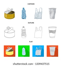 Isolated object of dump  and sort sign. Collection of dump  and junk stock vector illustration.