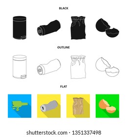 Isolated object of dump  and sort sign. Set of dump  and junk vector icon for stock.