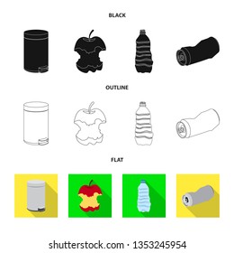 Isolated object of dump  and sort sign. Set of dump  and junk stock symbol for web.