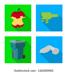 Isolated object of dump  and sort sign. Collection of dump  and junk stock symbol for web.
