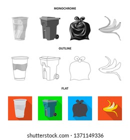Isolated object of dump  and sort sign. Collection of dump  and junk stock vector illustration.