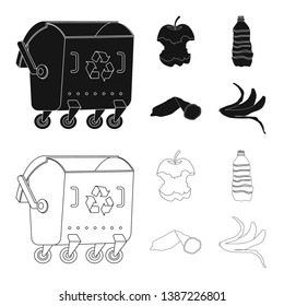 Isolated object of dump  and sort sign. Set of dump  and junk vector icon for stock.