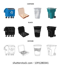 Isolated object of dump  and sort sign. Collection of dump  and junk stock vector illustration.