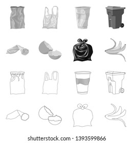 Isolated object of dump  and sort sign. Set of dump  and junk vector icon for stock.