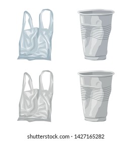 Isolated object of dump and sort sign. Set of dump and junk stock vector illustration.