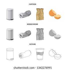 Isolated object of dump  and sort symbol. Set of dump  and junk stock symbol for web.