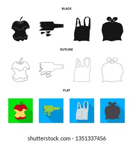 Isolated object of dump  and sort symbol. Set of dump  and junk vector icon for stock.