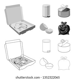 Isolated object of dump  and sort symbol. Set of dump  and junk stock vector illustration.