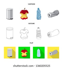 Isolated object of dump  and sort symbol. Set of dump  and junk stock vector illustration.
