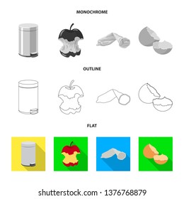 Isolated object of dump  and sort symbol. Set of dump  and junk stock vector illustration.