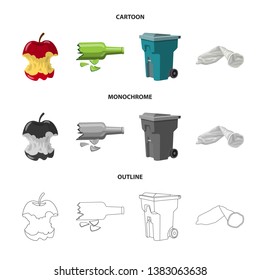 Isolated object of dump  and sort symbol. Collection of dump  and junk stock vector illustration.