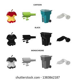 Isolated object of dump  and sort symbol. Collection of dump  and junk stock symbol for web.