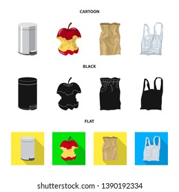 Isolated object of dump  and sort symbol. Collection of dump  and junk vector icon for stock.