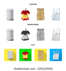 Isolated object of dump  and sort symbol. Set of dump  and junk vector icon for stock.