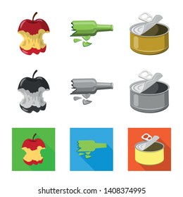 Isolated object of dump  and sort symbol. Set of dump  and junk vector icon for stock.