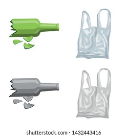 Isolated object of dump and sort symbol. Set of dump and junk vector icon for stock.