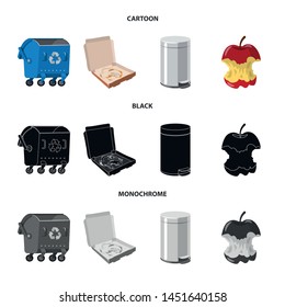 Isolated object of dump and sort symbol. Set of dump and junk stock vector illustration.