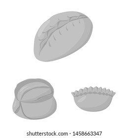 Isolated object of dumplings and stuffed logo. Collection of dumplings and dish vector icon for stock.