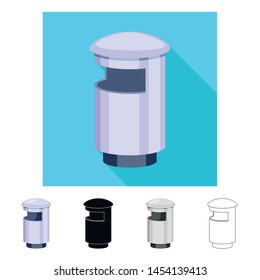 Isolated object of dumpster and container icon. Set of dumpster and garbage vector icon for stock.