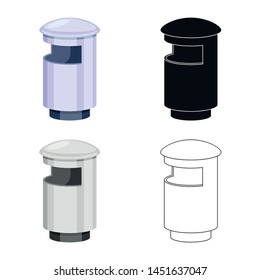Isolated object of dumpster and container sign. Collection of dumpster and garbage vector icon for stock.