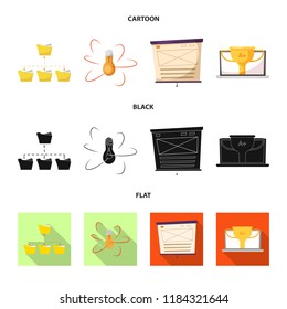 Isolated object of education and learning. Collection of education and school stock vector illustration.