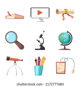 Isolated object of education and learning icon. Collection of education and school vector icon for stock.