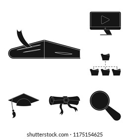 Isolated object of education and learning icon. Collection of education and school vector icon for stock.