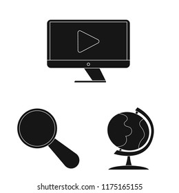 Isolated object of education and learning icon. Collection of education and school stock vector illustration.