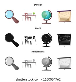 Isolated object of education and learning icon. Collection of education and school stock symbol for web.
