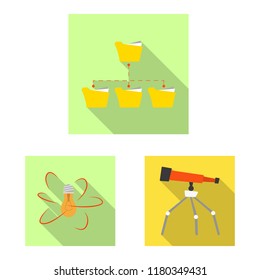 Isolated object of education and learning icon. Set of education and school stock vector illustration.