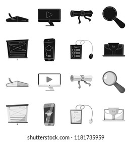 Isolated object of education and learning icon. Collection of education and school vector icon for stock.