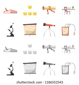Isolated object of education and learning icon. Set of education and school stock symbol for web.