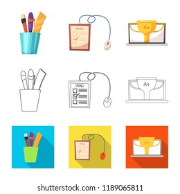 Isolated object of education and learning icon. Set of education and school stock symbol for web.