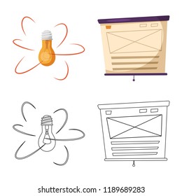 Isolated object of education and learning icon. Collection of education and school stock vector illustration.